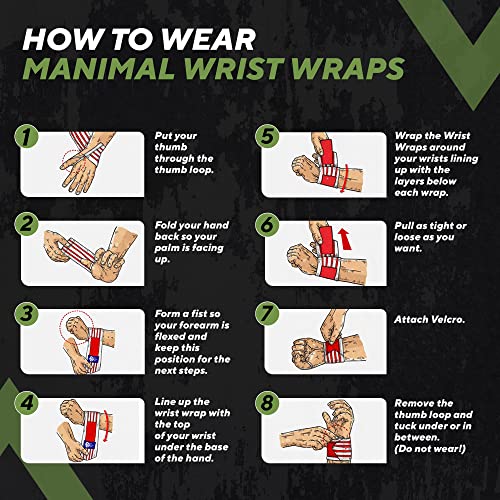 MANIMAL Wrist Wraps for Weightlifting - Professional Wrist Straps for Men and Women - Strength Training, Bodybuilding, Powerlifting, Cross Fit - Eliminate Wrist Pain with Durable Support (Since 2010)