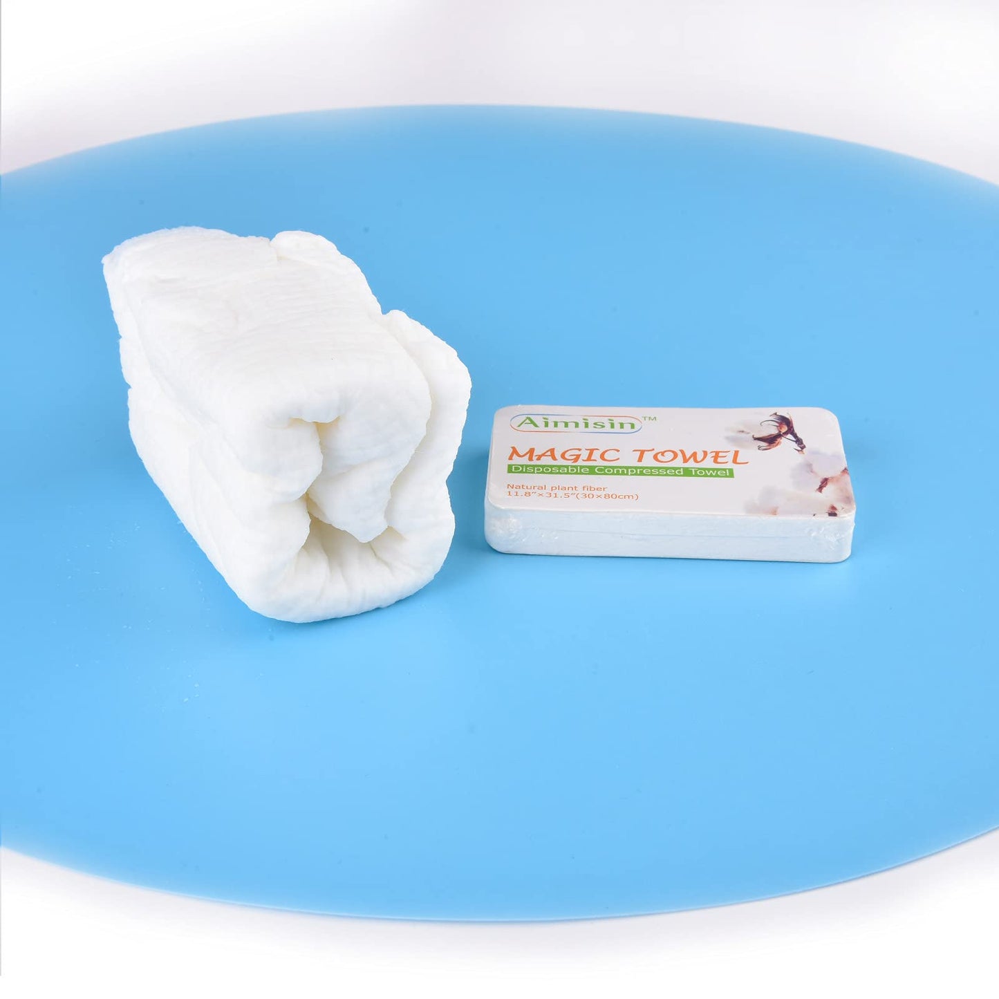 Aimisin Compressed Towels Disposable Soft Durable Towels 100% Cotton for Home Bathroom Travel Camping (M-11.8''x 31.5''-1pack(10pcs))