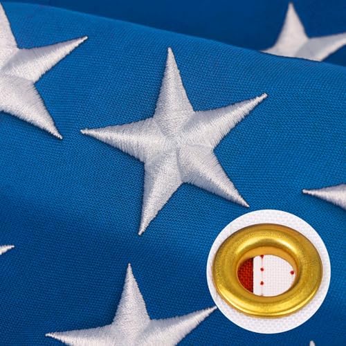 Super Tough American Flag, American Flag 5x8 FT Outdoor TearProof Series,US Flags 5x8 Outdoor High Wind,Non Fading for Outside,American Flag Out-door Heavy Duty,American Flags UV Protected Sewn Embroidered Grommets