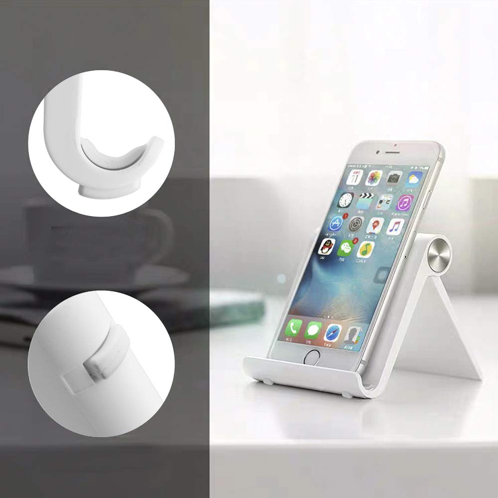 Mayten Foldable Desk Cell Phone Stand Adjustable iPhone iPad Holder Stand,Compatible for iPhone 14Pro 14Plus 13 12Pro Max 11 SE XS XR 8 7 6,Switch,iPad,Samsung,Kindle-White