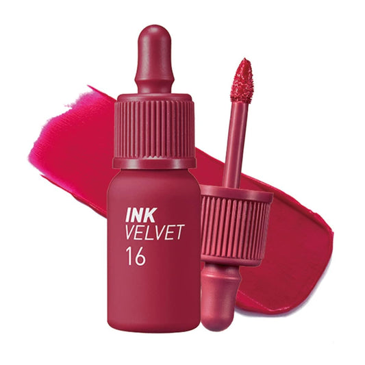 Peripera Ink the Velvet Lip Tint - High Pigment Color, Longwear, Weightless, Not Animal Tested, Gluten-Free, Paraben-Free (016 HEART FUCHSIA PINK (NEW))
