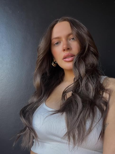 Fliace Clip in Hair Extensions, 6 PCS Natural & Soft Hair & Blends Well Hair Extensions, Lonng Wavy Hairpieces(20inch, 6pcs,Biscuit Brown)