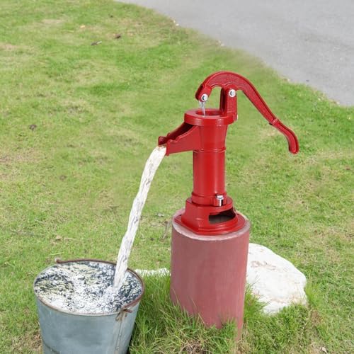 VEVOR Antique Well Hand Pitcher Pump, 25 ft Max Lift, Cast Iron Manual Hand Water Pump with Ergonomic Handle G1-5/8" Easy Installation, Old Fashioned for Outdoor Home Yard Garden Pond Farm