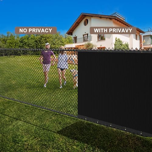 6X50FT Privacy Screen Fence, Heavy Duty Fencing Shade Cover, 170GSM 90% Blockage Mesh Shade Net for Wall Garden Yard Backyard (6 ft X 50 ft, Black)