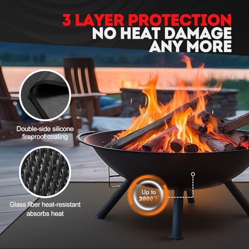 48 x 30 inch Under Grill Mats for Outdoor, Fireproof BBQ pad Beneath Grill, Grill Pads for Outdoor Grill