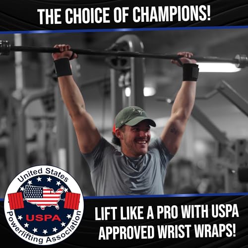Rip Toned 18” Wrist Wraps - Wrist Straps for Weightlifting - Lift Better, Protect Wrist Pain - Adjustable, Durable, Machine Washable - Wrist Brace for Weightlifting - USPA Endorsed for Men & Women