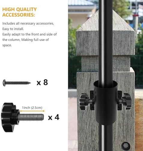 Stainless Steel Umbrella Deck Mount, Heavy Duty Patio Umbrella Holder, (Fits Umbrellas up to 2"), Patio Umbrella Base, Can be Mounted on a Flat Surface or at Right Angles to Save Space(1 Set, Black)