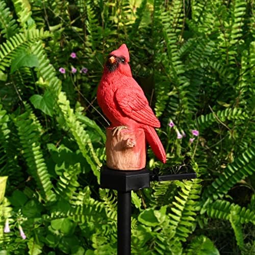 Cardinal Garden Decor Red Bird Figurine Memorial Solar Light Outdoor Stake Patio Yard Art Lawn Ornaments Porch Cute Christmas Decorations Outside Mom Grandma Women