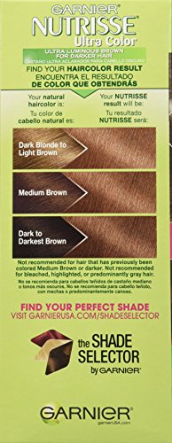 Garnier Nutrisse Ultra Color Nourishing Permanent Hair Color Cream, B4 Caramel Chocolate (1 Kit) Brown Hair Dye (Packaging May Vary)