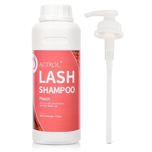 ACTROL Lash Extension Cleanser Peach 500ml Eyelash Shampoo Lash Wash Shampoo Lash Cleanser Foam with Salon and Home Care
