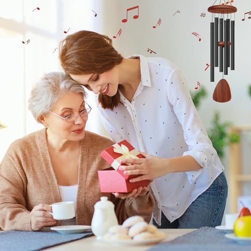 2 Pack Wind Chimes for Outside, Memorial Wind Chimes with 6 Aluminum Tubes, Sympathy Wind Chime Outdoor Gift Decoration for Garden Patio Yard