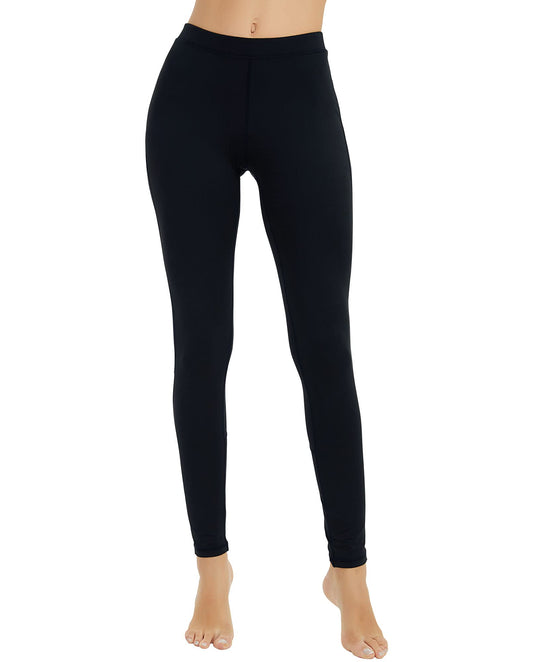 COOLOMG Women Thermal Pants Cold Weather Baselayer Leggings Fleece-Lined Compression Pants Winter Warm Tights Black S