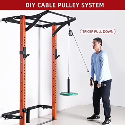 Tricep Rope 27 & 35 inches 2 Colors Fitness Attachment Cable Machine Pulldown Heavy Duty Coated Nylon Rope with Solid Rubber Ends (27'' Black&Red)