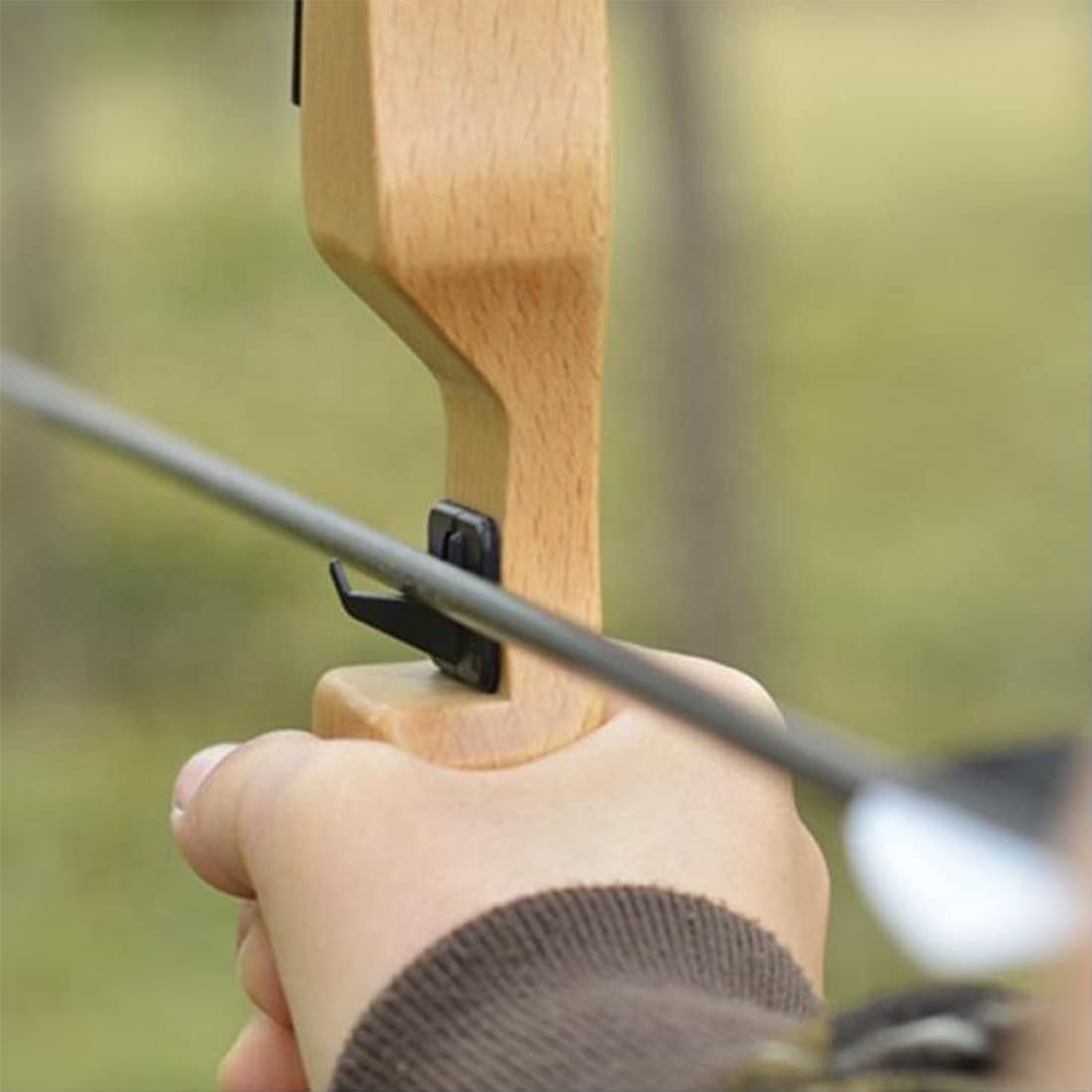 SOPOGER 6pcs Plastic Arrow Rest Black Recurve Bow Arrow Rest Adhesive Back Hunting Shooting Targeting Accessory for Right or Left Hand (Left Hand)