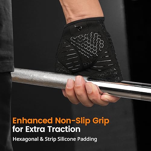 ATERCEL Workout Gloves for Men and Women Weight Lifting Gloves with Full Padding for Gym, Fitness, Exercise, Cycling, Bike, Rowing（Black, S