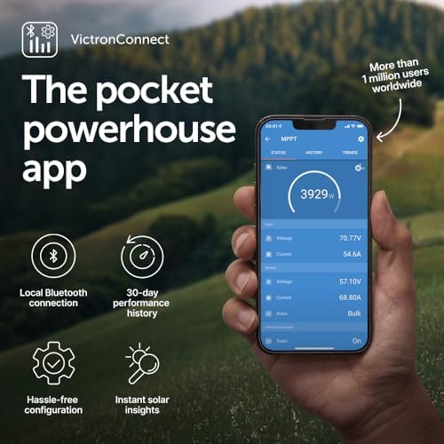 Victron Energy SmartSolar MPPT Solar Charge Controller (Bluetooth) - Charge Controllers for Solar Panels - 150V, 45 amp, 12/24/36/48-Volt