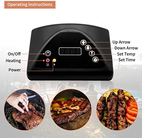 Digital Control Panel, Masterbuilt Replacement Parts, Compatible with Masterbuilt MB20071317/ 20071117/ 21071218 and More MB Electric Smoker Models Top Controller, Part Number：9907160014