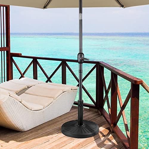Yaheetech 17.5'' Antiqued Patio Umbrella Base 22-lbs Outdoor Heavy Duty Round All-Weather Umbrella Base Stands for Patio, Outdoor, Black