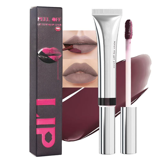 evpct Lip Tains Peel off, Peel off Lip Liner Tattoo Lip Stain Tint Gloss Marker Makeup, Long Lasting Waterproof 24 Hours Matte Finish Transfer-proof Pigmented Color Stay Lipsticks, 140 Taupe