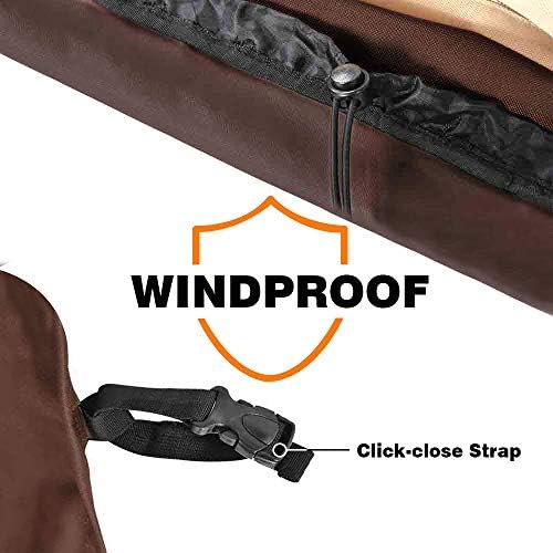 Vailge Rectangular/Oval Patio Table Cover, Heavy Duty and Waterproof Outdoor Lawn Patio Furniture Covers, Large Beige & Brown