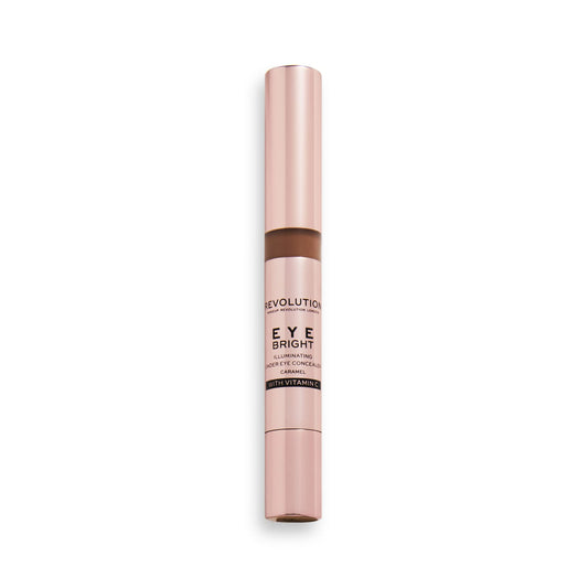 Makeup Revolution Eye Bright Concealer, Buildable Coverage, Dewy Finish, Caramel, 3ml