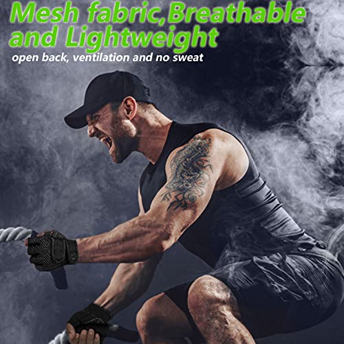 MOREOK Workout Gloves Padded Weight Lifting Gloves for Men/Women, [3MM Gel] Fingerless Grip Gym Gloves Fitness Gloves Black-S