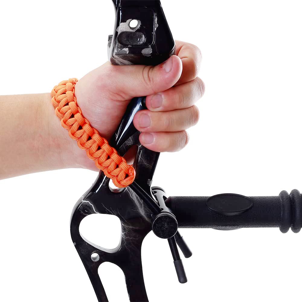 SOPOGER Archery Bow Wrist Sling Adjustable Hunting Wrist Strap Braided for Compound Bow Target Shooting Accessories (Orange)