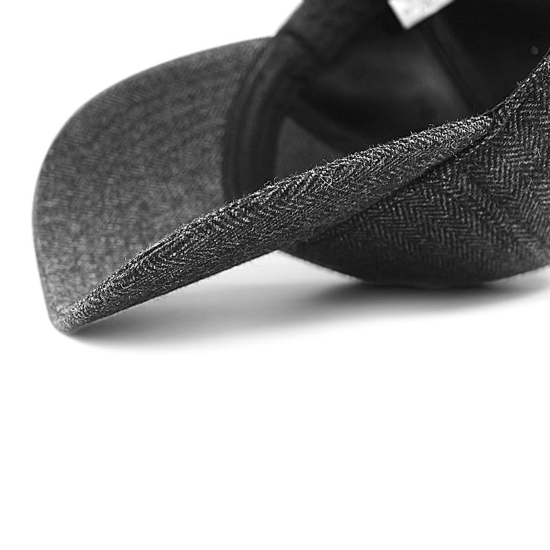 Oversize XXL Baseball Caps for Men Winter Wool Big Head Hats Large Head Hat Plus Size Cap Adjustable 22.5"-25.5" Grey