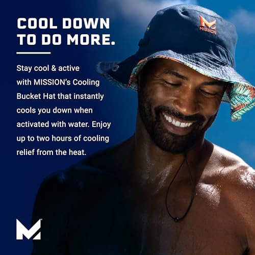 MISSION Cooling Bucket Hat, Honeydew Prism - Unisex Wide-Brim Hat for Men & Women - Lightweight, Foldable & Durable - Cools Up to 2 Hours - UPF 50 Sun Protection - Machine Washable