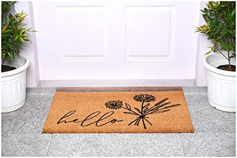 Calloway Mills Wildflower Bouquet Doormat, (Tan/Black, 17" x 29" x 0.60")