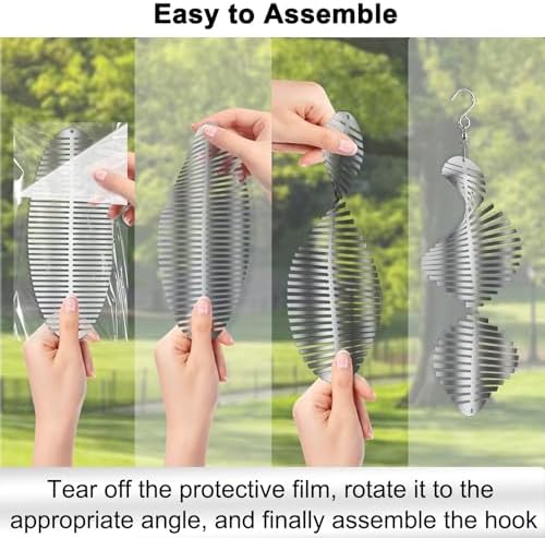 Bird Deterrents for Outside Patio, Bird Scare Devices Set Highly Reflective 3D Wind Spinners Outdoor Garden Decor, Bird Reflectors to Keep Birds Away Window Roof Yard Orchards Deck 18 Discs 6 Pcs