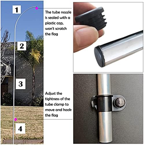 2 Packs Flag Pole Kit with Heavy Duty Ground Stake for Feather Flag Packed by Portable Durable Travel Bag,12 Feet Complete Swooper Flag Pole Kit for Business Advertising Flags Outdoor