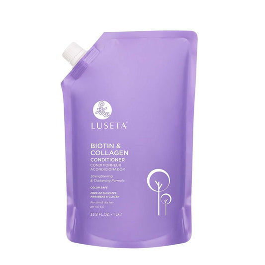 Luseta Biotin & Collagen Conditioner Pouch 33.8oz Thickening & Strengthening for Thin and Fine Hair, Hydrating Hair Growth, Repair Damaged Hair for Men and Women, Sulfate Free