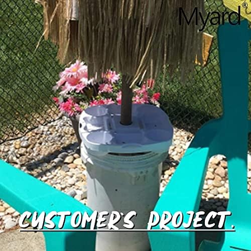 15'' Pro Universal Beach Umbrella Table Tray with Tablet Slots, Earpod Holds, Drink Holders, Snack Grooves, Phone Slots, Sunglasses Holes, Small Bag Hangers for Beach, Swimming Pool (White)