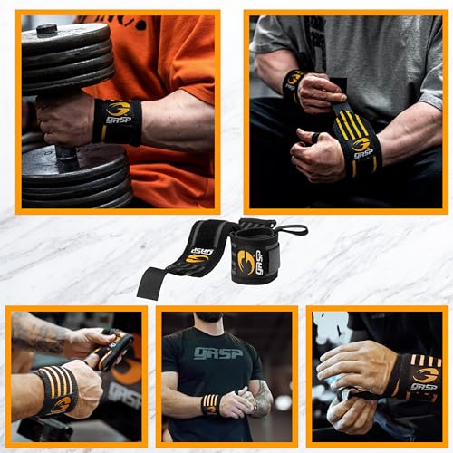 Gasp Hardcore Wrist Wraps 13” | Weightlifting Wrist Support for Men & Women | Best Gym Wrist Straps with Thumb Loop for Powerlifting Competition, Strength Training, Bodybuilding