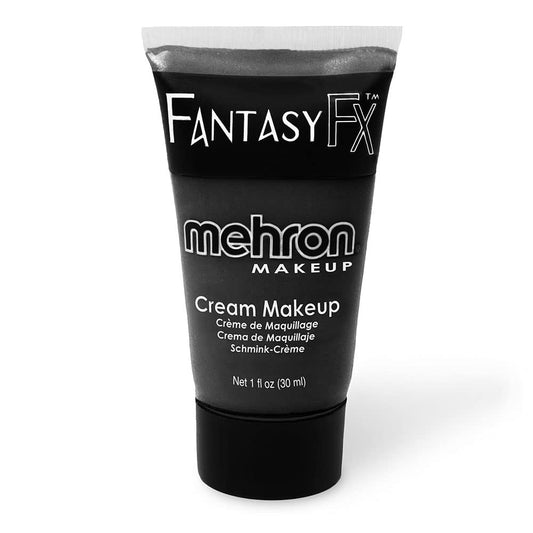 Mehron Makeup Fantasy FX Cream Makeup | Water Based | Halloween | Black Face & Body Paint For Adults 1 fl oz (30ml) (Black)