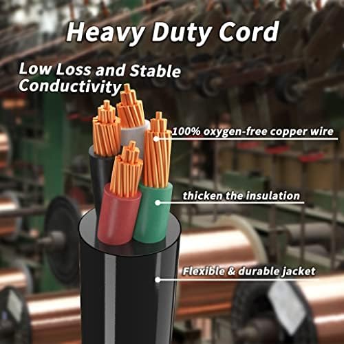 25FT 30 Amp Generator Extension Cord 4 Prong, NEMA L14-30P/L14-30R 10 Gauge STW 125/250V Twist Lock Generator Cord Heavy Duty, Black ETL Listed