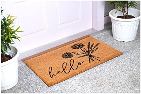 Calloway Mills Wildflower Bouquet Doormat, (Tan/Black, 17" x 29" x 0.60")