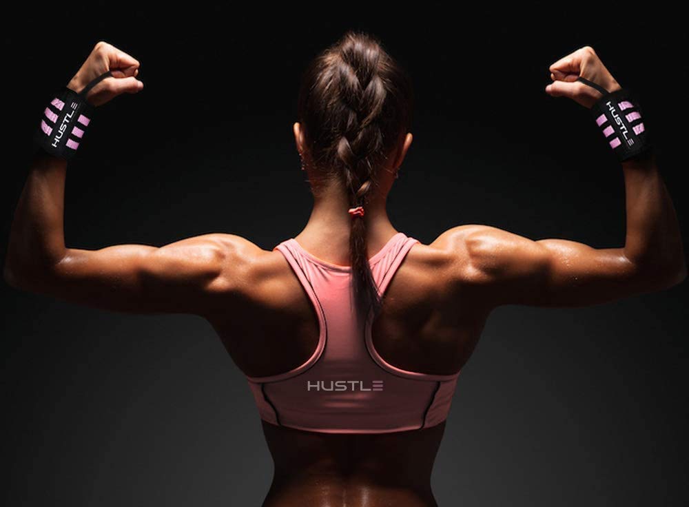 Hustle Athletics Wrist Wraps - Best Weightlifting Support (Professional Competition Grade Wrap) - Brace Your Wrists to Push Heavy, Avoid Injury & Improve Your Workout - for Men & Women