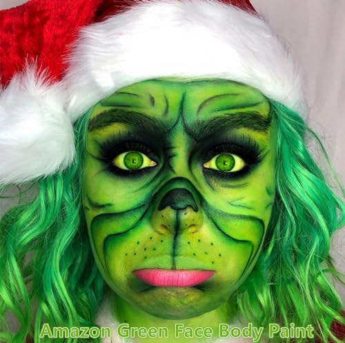 Go Ho Cream-Blendable Ogre Green Face Paint Stick (1.06 oz),Full-coverage Ogre Green Body Paint Stick for Adults Children Halloween Cosplay SFX Makeup,Waterproof