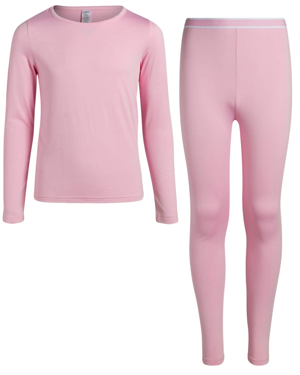 Rene Rofe Girls' Thermal Set - 2 Piece Fleece Lined Breathable Top and Long Johns - Thermal Underwear for Girls (2T-16), Size 4T, Pink
