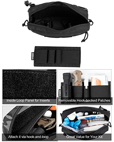 OneTigris Tactical Drop Pouch, Dangler Pouch PLUS1S Admin Pouch Tactical Tool Pouch with Hook and Loop Panel for Tactical Vest Chest Rig Plate Carrier Tactical Gear