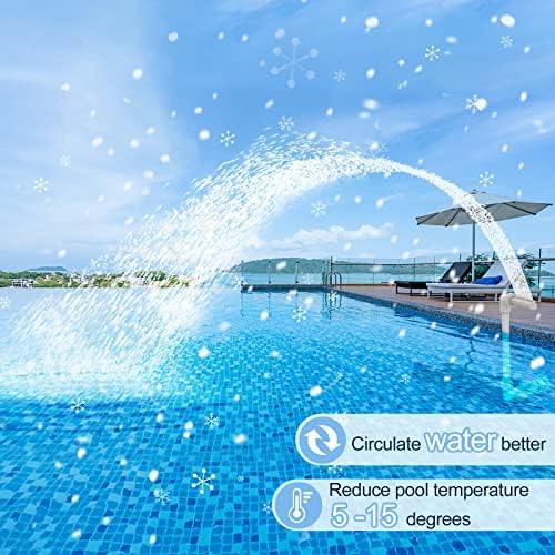 Pool Waterfall Spray Fountain - Above Ground Pool Decoration, Adjustable Aerator for Cool Warm Water Temperatures, Backyard Decor