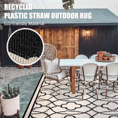 Pendolr Outdoor Rug Waterproof 6x9 ft Outdoor Carpet Patio Rug Mat Reversible RV Camping Rug Plastic Straw Rug Outside Outdoor Area Rug for Patio Deck Balcony Backyard Picnic Beach