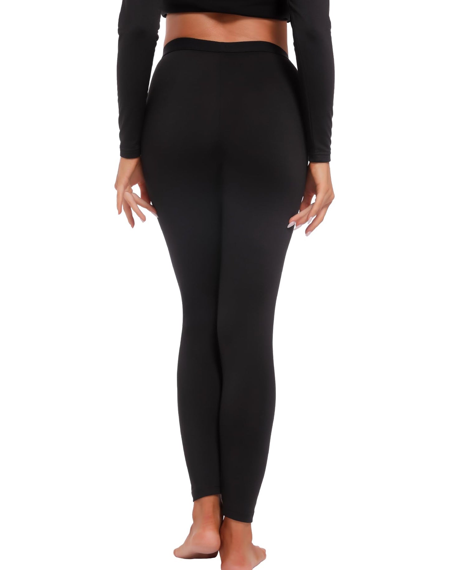 INNERSY Women's Thermal Leggings Warm Winter Thermal Underwear Bottoms High Waisted Yoga Pants(Small, Black)