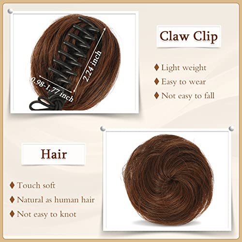 SOFEIYAN 2PCS Messy Bun Hair Piece Wavy Curly Chignon Extension Mini Messy Hair Bun Scrunchies Synthetic Donut Wig Accessory Updo Space Bun Hair Pieces for Women Girls, Strawberry Blonde&Bleach Blonde