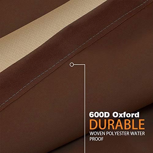 Vailge Rectangular/Oval Patio Table Cover, Heavy Duty and Waterproof Outdoor Lawn Patio Furniture Covers, Large Beige & Brown