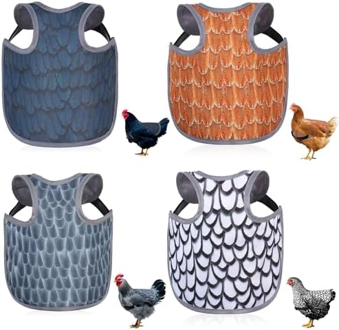 Chicken Saddles for hens, Chicken Apron Back Protector for Hens With Adjustable Strap, Chicken Hen Mating Saddle (Black, white, gray, yellow)
