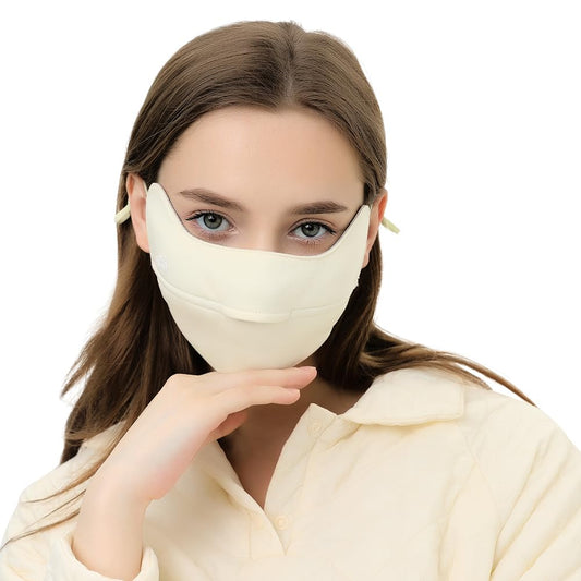 Winter Mask Nose Opened Breathable Balaclava Outdoor Protect Face Cover Reusable Warm Facemask for Skiing Running WNN3T159 (Beige)