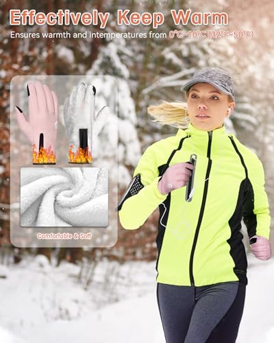 RIGWARL Winter Thermal Gloves Men and Women, Waterproof Gloves with Touchscreen Fingers, Gloves for Cold Weather with Adjustable Zippered Wrist for Walking The Dog Running Hiking Camping Cycling Work